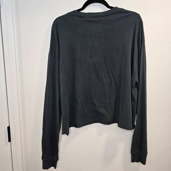 Daydreamer AC/DC Crop Sweatshirt Women's Medium Gray Graphic Print Gorpcore - Picture 6 of 6